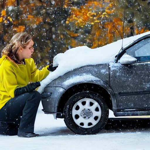 car in snow