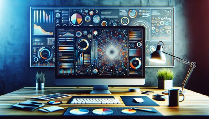 A computer screen showing an SEO dashboard with optimized meta tags, headers, and improved rankings.