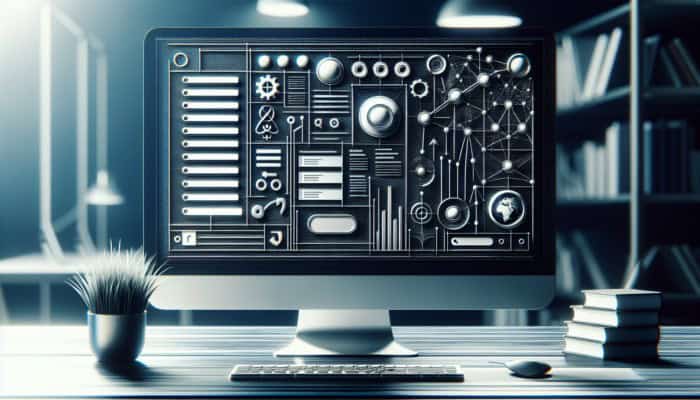 Modern website interface with SEO elements like meta tags, headings, and content optimized for search engines and user engagement.