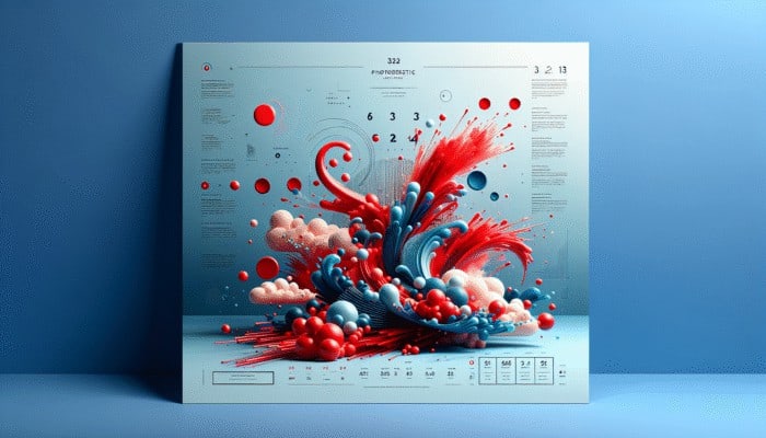 A digital flyer showcasing vibrant red and serene blue, with playful sans-serif and elegant serif typography.