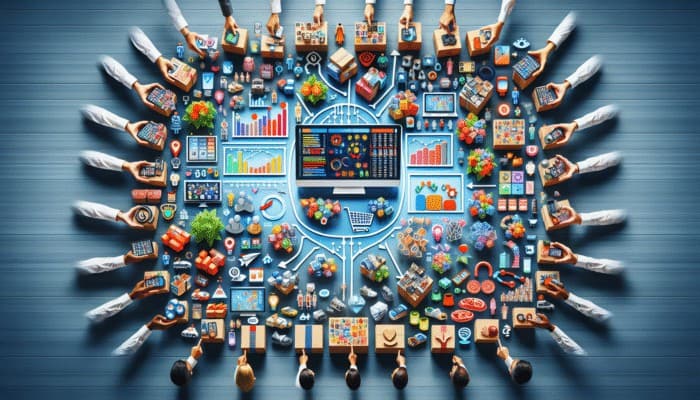 Dashboard showing customer segments with personalized product recommendations based on purchase history.