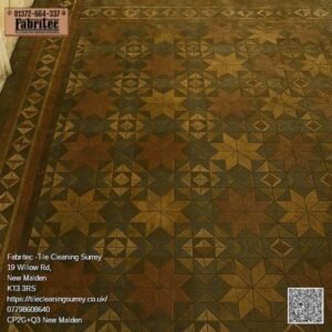 dirty victorian tile hallway in Chertsey