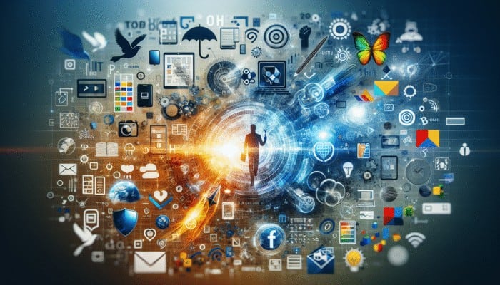 A unified brand voice across media, symbolizing trust and strong identity, crafted by top agencies.