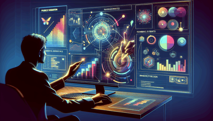 User effectively navigating the Google Business Dashboard on a laptop, displaying sections and essential metrics.