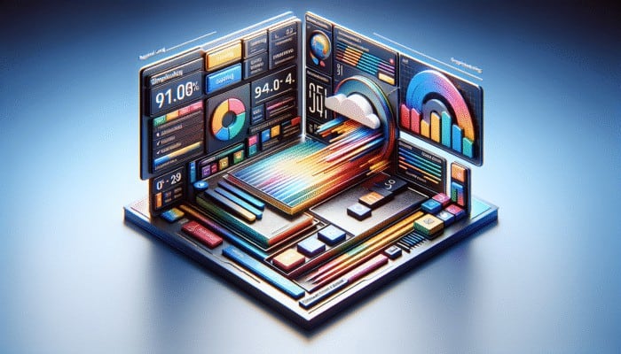 A sleek digital interface with minimalist design and intuitive navigation, enhancing user engagement on a vibrant website.