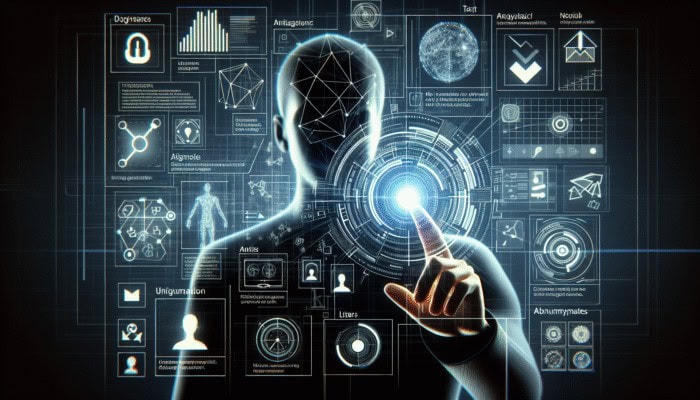 Optimize for Site Architecture and Navigation: A futuristic digital interface with intuitive design elements for seamless user navigation and information access.