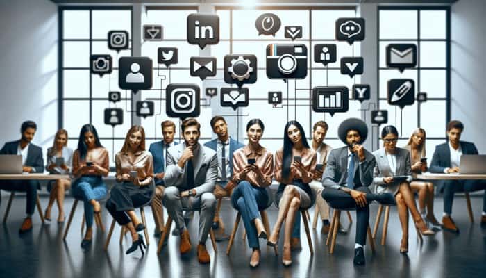 Diverse group of influencers using Instagram, LinkedIn for brand awareness across different demographics.