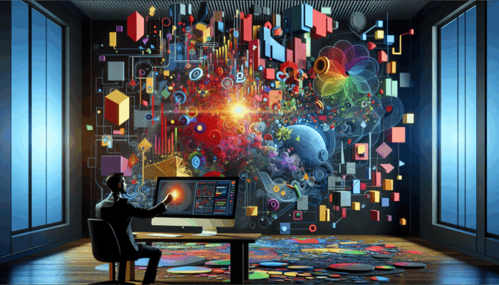 A marketer reviewing colourful segmented data charts on a computer screen using Marketo software for targeted marketing efforts.