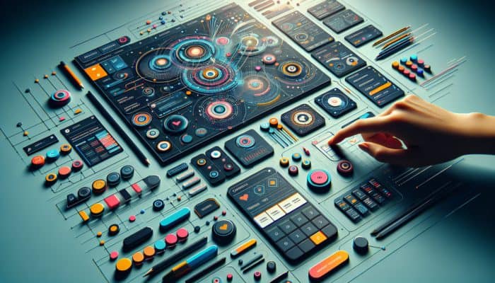 A sleek, modern UI with vibrant buttons, clear typography, and harmonious colors on a digital screen.