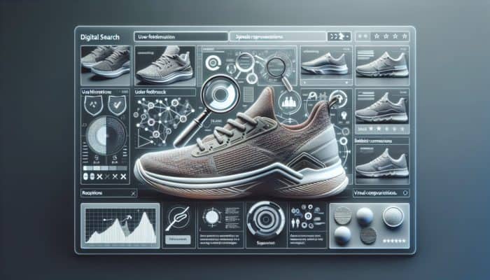 Optimize for Brand-Driven Long-Tail Queries: "Nike Air Max 270 reviews on a modern digital search interface with product details and ratings."