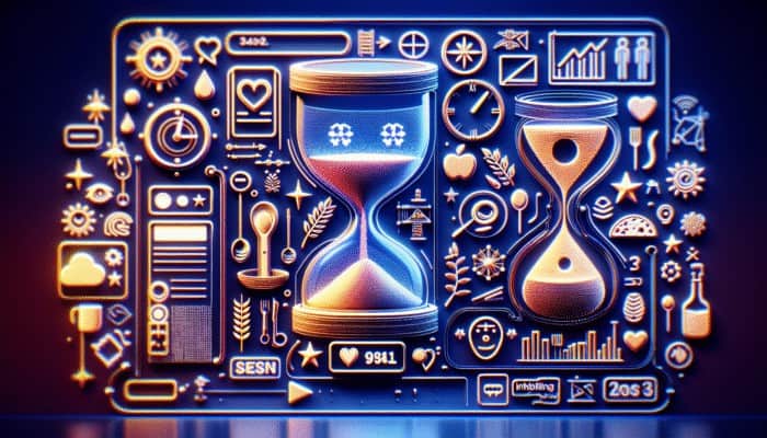 Use Schema Markup to Boost Rich Snippets: Futuristic search engine interface showing recipe with schema markup details like cooking time, ingredients, and ratings.