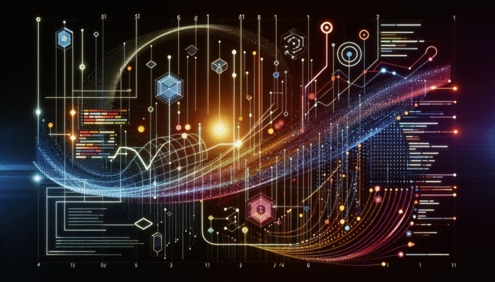 Optimise Meta Titles for Higher Click-Through RatesA digital interface showing meta titles on a search engine results page with colorful graphs and binary code.