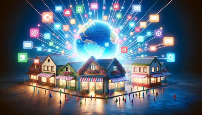 E-commerce Marketing in Glastonbury for Small Business: A Glastonbury shop using social media, email, and SEO to reach a global market, illustrating e-commerce marketing success.