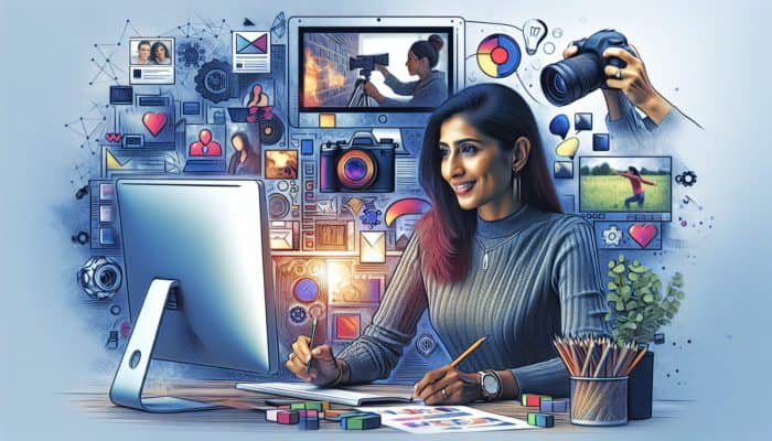 Content Creation in Crewkerne for Small Business: A small business owner in Crewkerne creating engaging content to build online community and customer connections.