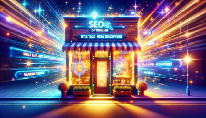 On-page SEO in Warminster for Small Business: A vibrant SEO-optimized website on a large screen at a Warminster small business storefront.