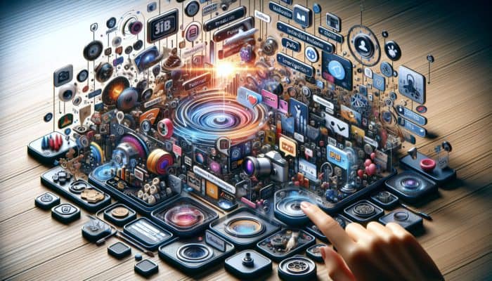 Instagram Marketing in Sturminster Newton for Small Business: A vibrant Instagram interface with product photos, polls, stories, reels, shoppable posts, hashtags, and analytics graphs.