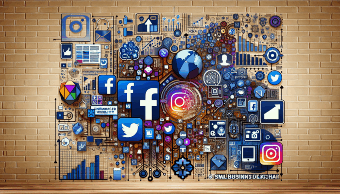 Social Media Marketing in Melksham for Small Business: A collage of social media icons and growth charts with Melksham small business logos, representing enhanced brand visibility and engagement.