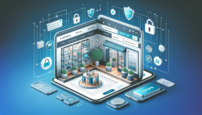 Online Store Design in Warminster for Small Business: Modern e-commerce site for a Warminster business: intuitive navigation, responsive designs for mobile and desktop, vibrant product displays, and GDPR privacy icons.