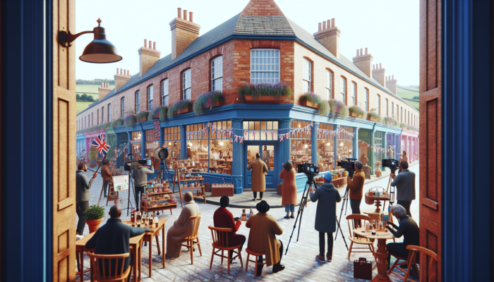 Video Content Production in Beaminster for Small Business: Beaminster entrepreneur films promotional videos outside quaint shop, showcasing products and stories to attract passersby.